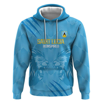 Custom Saint Lucia Cricket Hoodie Go Champions Beinspired LT14