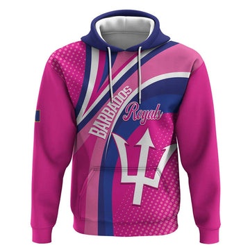 Custom Barbados Royals Cricket Hoodie Go Champions Tridents Pink Version LT14