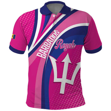 Custom Barbados Royals Cricket Polo Shirt Go Champions Tridents Pink Version LT14