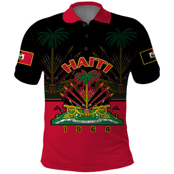 Personalised Haiti 1964 Polo Shirt Coat Of Arms Flag Style LT14