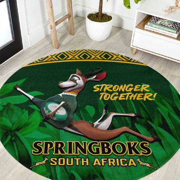 South Africa Rugby Round Carpet Go Bokke World Cup Champions History LT14