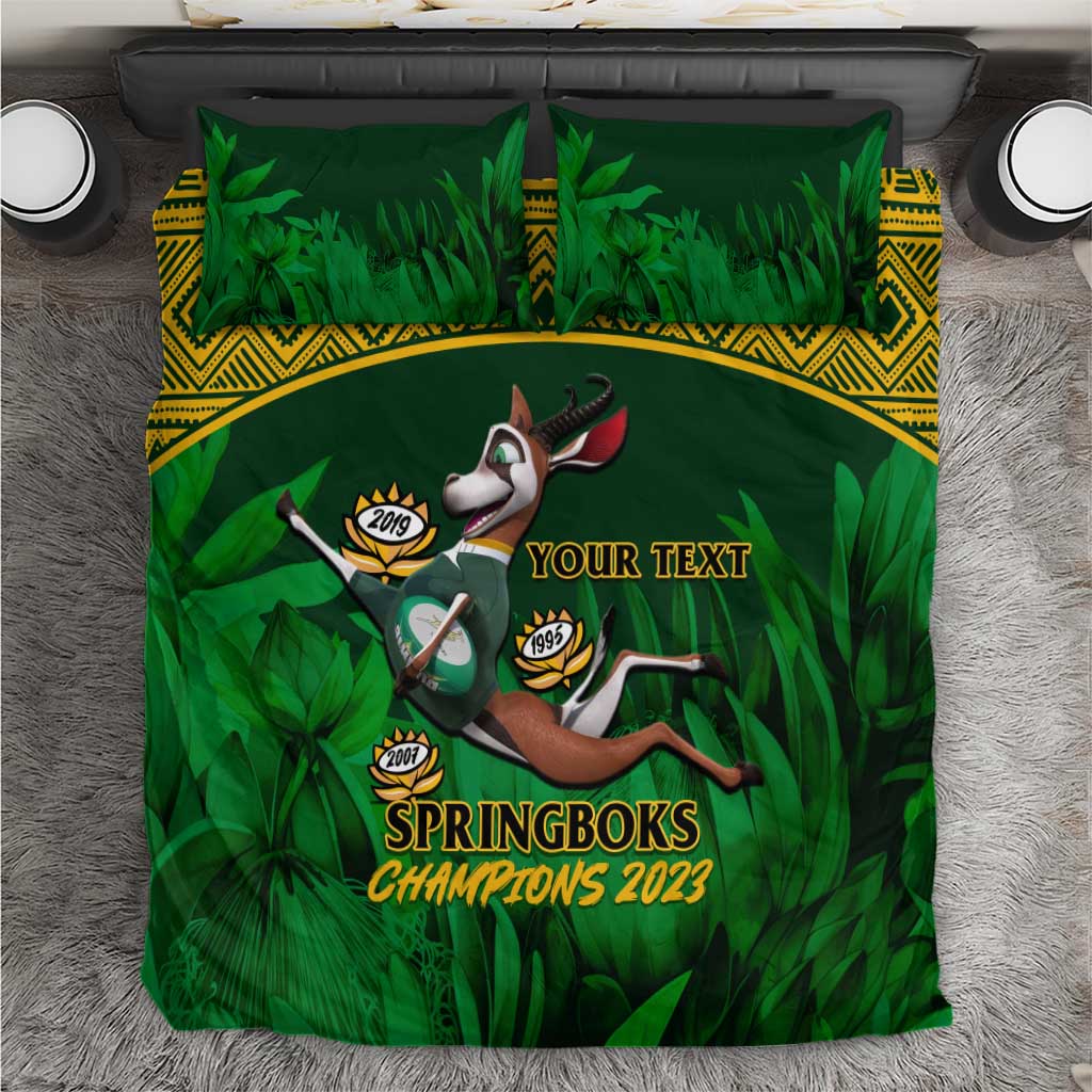 Custom South Africa Rugby Bedding Set Go Bokke World Cup Champions History LT14