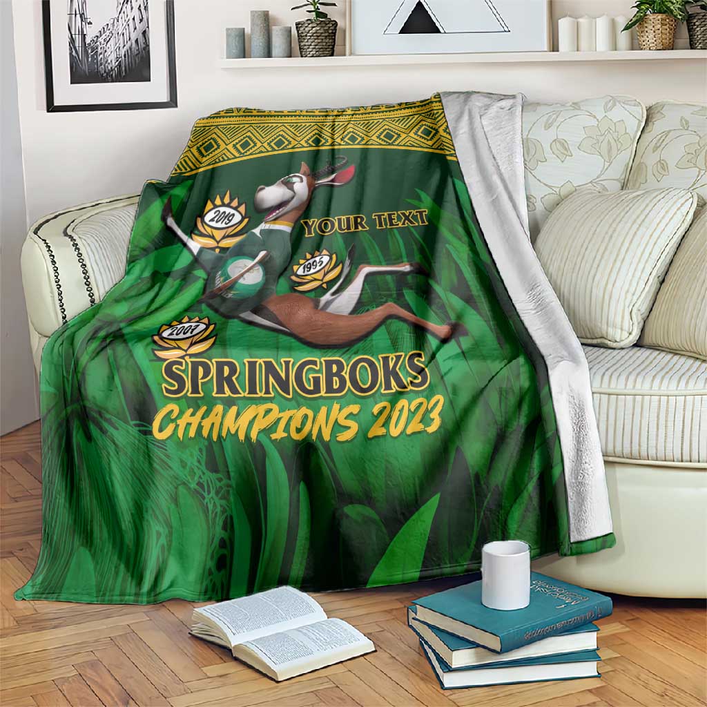 Custom South Africa Rugby Blanket Go Bokke World Cup Champions History LT14
