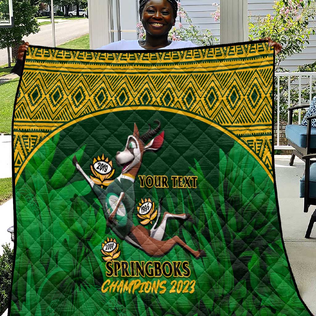 Custom South Africa Rugby Quilt Go Bokke World Cup Champions History LT14