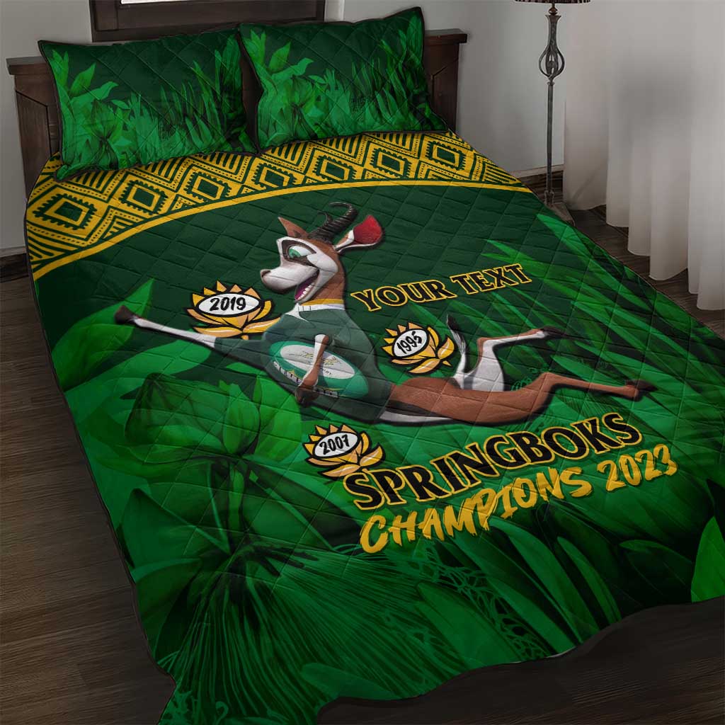 Custom South Africa Rugby Quilt Bed Set Go Bokke World Cup Champions History LT14