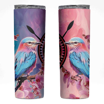 Kenya Lilac-Breasted Roller Skinny Tumbler Coat Of Arms Mix Orchid LT14
