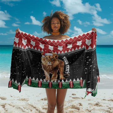 Personalized Kenya Christmas Sarong Lion Santa - Heri Ya Krismasi! LT14