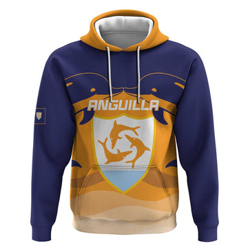 Custom Anguilla Football Hoodie Dolphins Coat Of Arms Style LT14