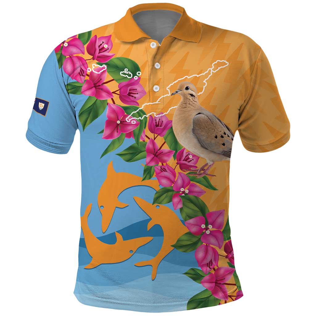 Anguilla Polo Shirt Coat Of Arms With Zenaida Dove LT14
