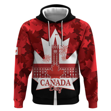 Canada Day Hoodie 2024 Canadian Maple Leaf Pattern LT14