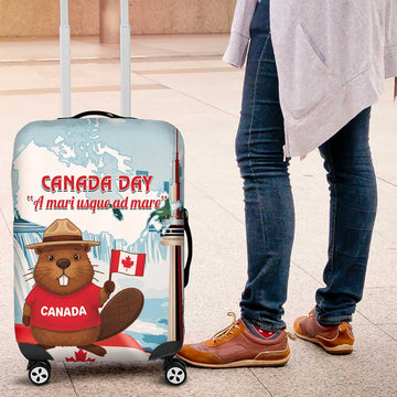 Canada Day Luggage Cover Cute Beaver With Flag LT14
