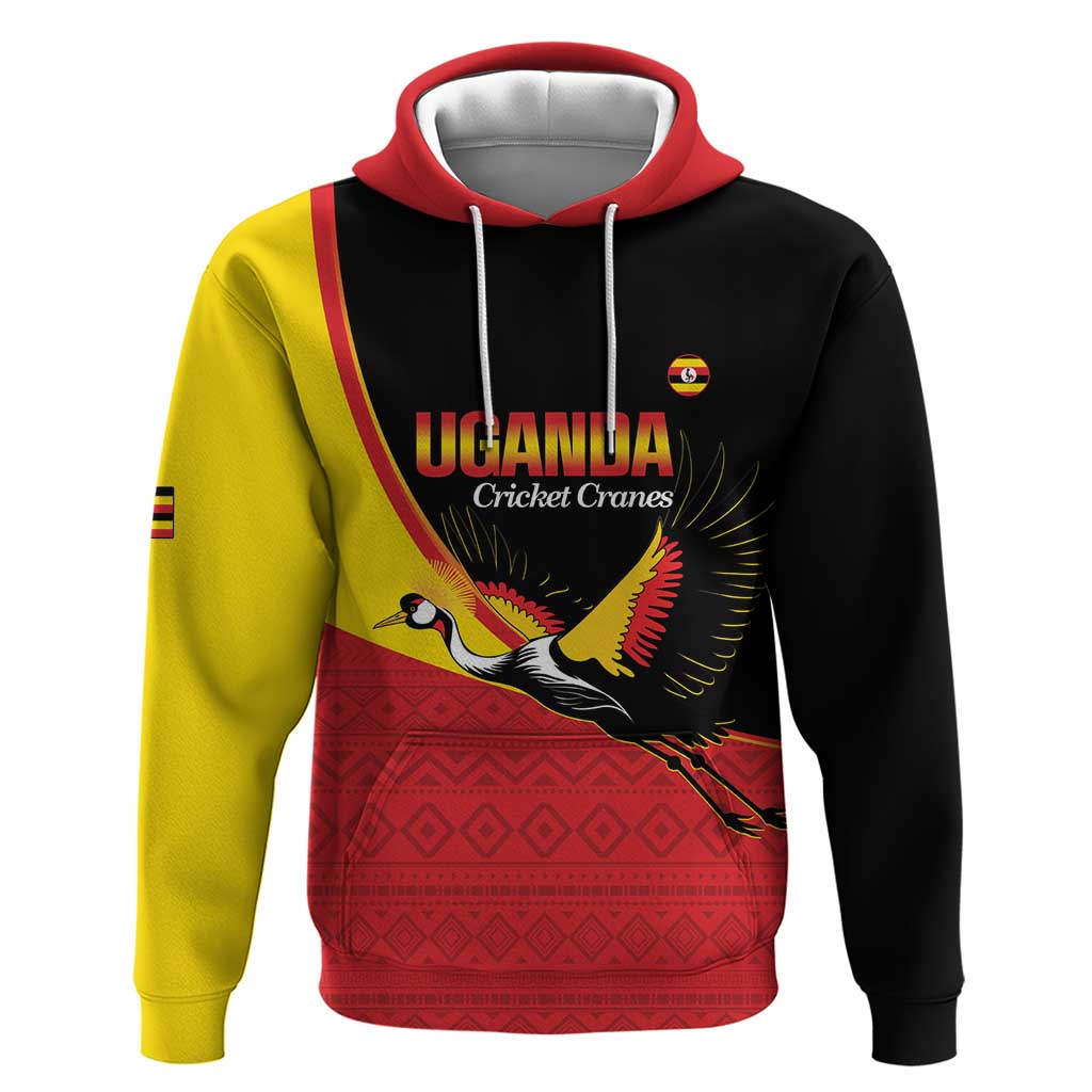 Custom Uganda Cricket Hoodie Go Cranes African Pattern LT14