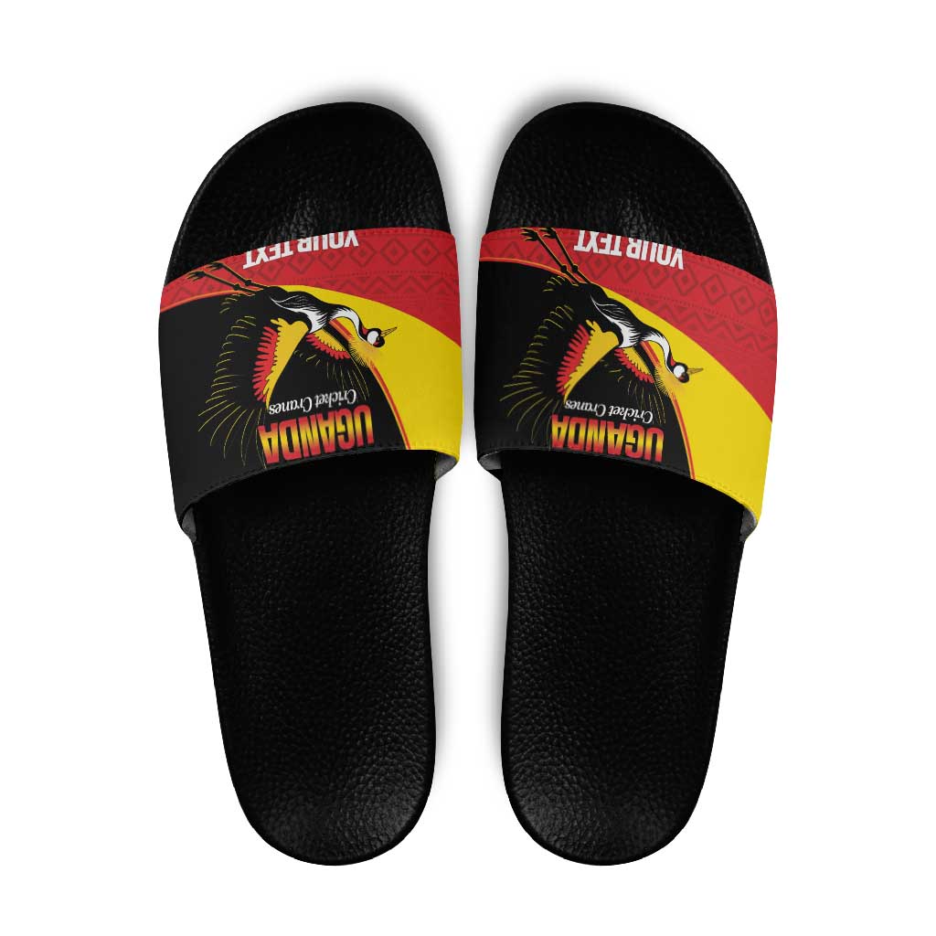 Custom Uganda Cricket Slide Sandals Go Cranes African Pattern LT14