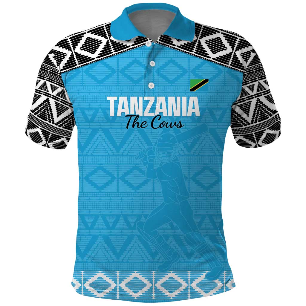 Custom Tanzania Cricket Polo Shirt Go Cows Sporty African Pattern LT14