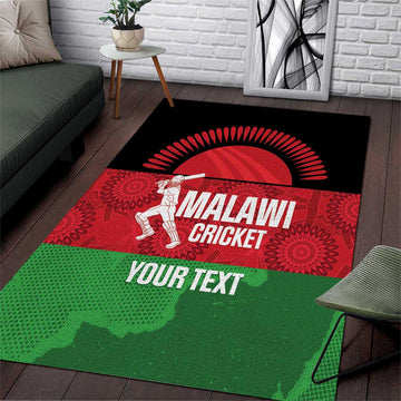 Afro Cricket Malawi Custom Area Rug Go Champions Flag Style LT14