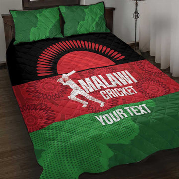 Afro Cricket Malawi Custom Quilt Bed Set Go Champions Flag Style LT14