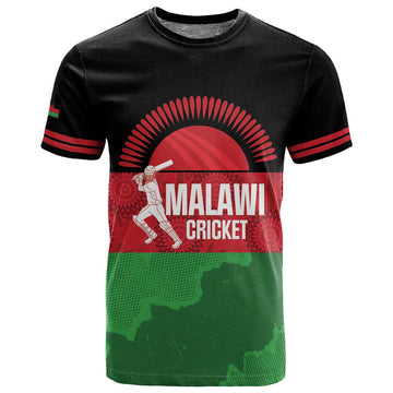 Afro Cricket Malawi Custom T shirt Go Champions Flag Style LT14