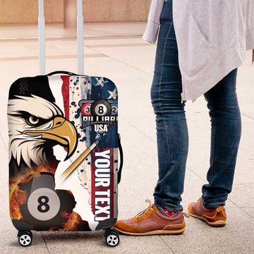 Personalized United States Billiards Luggage Cover Eagle On Fire 8 Ball LT14