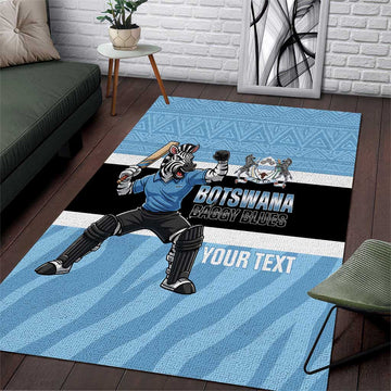 Afro Cricket Botswana Custom Area Rug Go Baggy Blues Zebra Mascot LT14