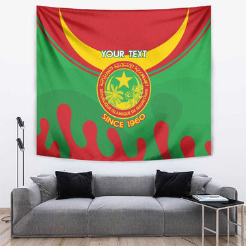 Personalized Mauritania Tapestry Map Flag - Independence Day 1960 LT14