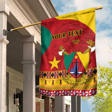 Personalised Cameroon National Day Garden Flag Cameroun Coat Of Arms With Atoghu Pattern LT14