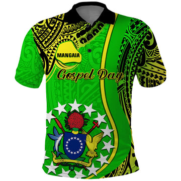 Polynesian Pride Cook Islands Polo Shirt Mangaia Gospel Day Green Version LT14
