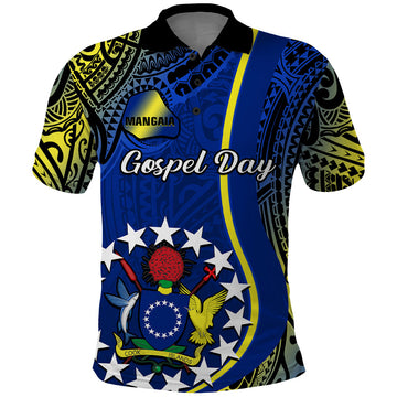 Polynesian Pride Cook Islands Polo Shirt Mangaia Gospel Day Blue Version LT14