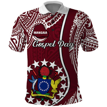 Custom June 15 Mangaia Gospel Day Mangaia Cook Islands Polo Shirt Maroon Version LT14