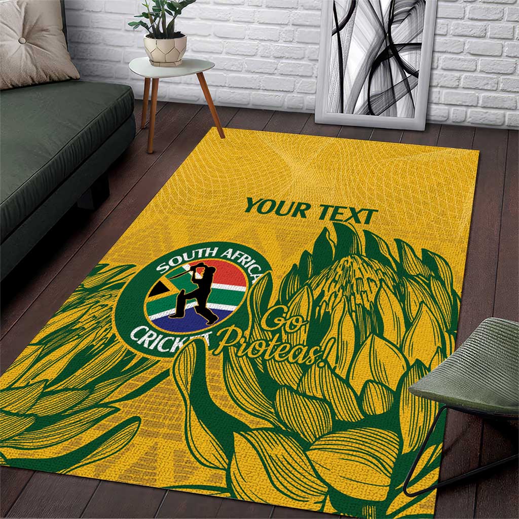 Custom South Africa Cricket Area Rug 2024 African Pattern Go Proteas LT14