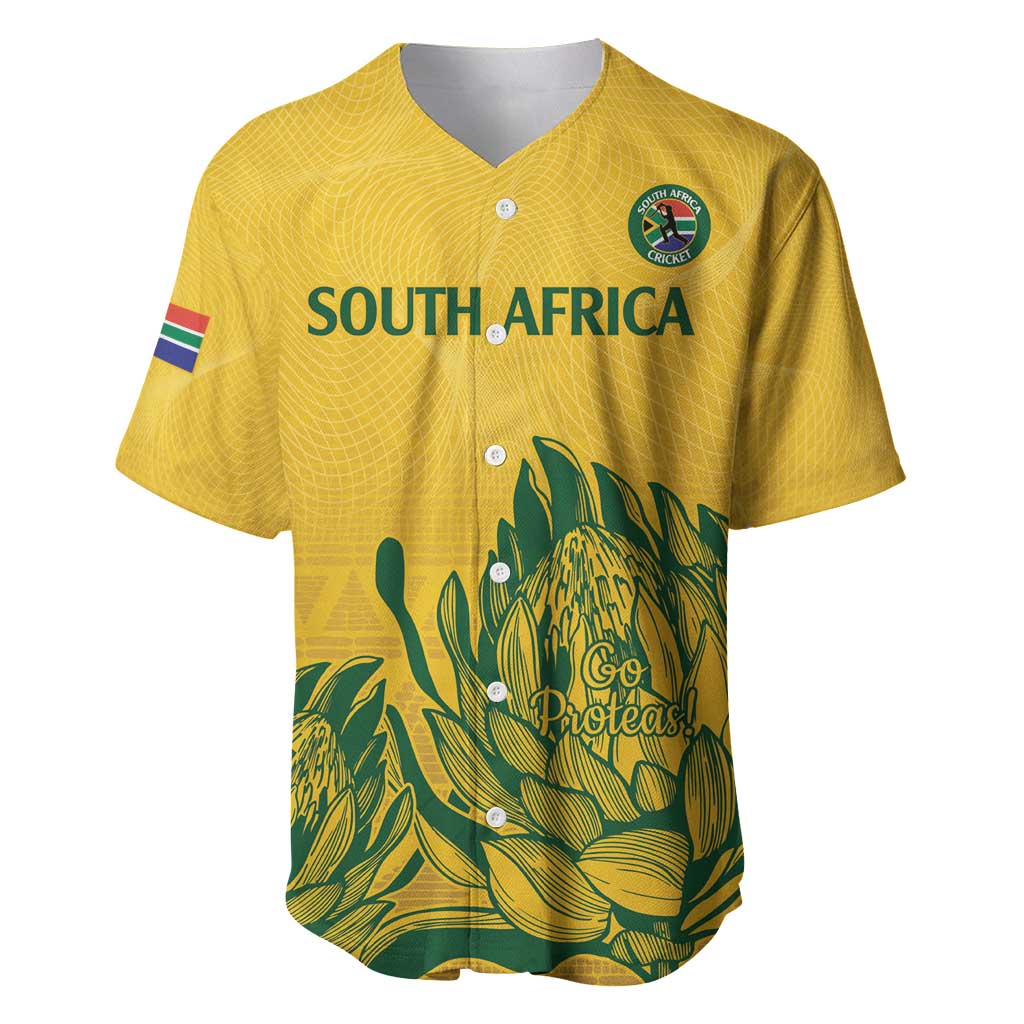 Custom South Africa Cricket Baseball Jersey 2024 African Pattern Go Proteas LT14