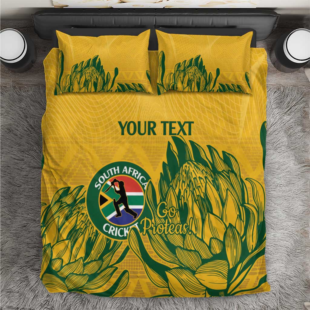 Custom South Africa Cricket Bedding Set 2024 African Pattern Go Proteas LT14