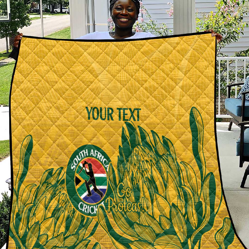 Custom South Africa Cricket Quilt 2024 African Pattern Go Proteas LT14