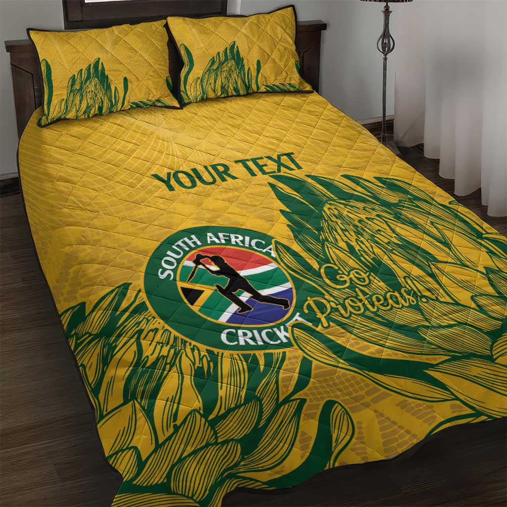 Custom South Africa Cricket Quilt Bed Set 2024 African Pattern Go Proteas LT14