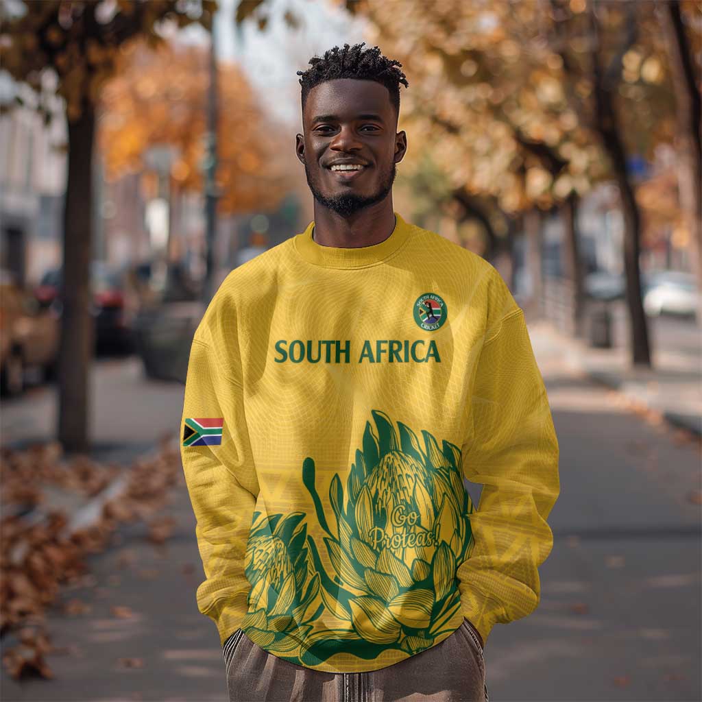 Custom South Africa Cricket Sweatshirt 2024 African Pattern Go Proteas LT14