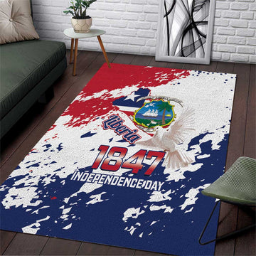 Afro Liberia 1847 Independence Day Area Rug Coat Of Arms Grunge Style LT14