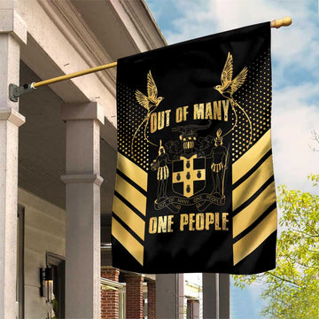 Jumieka Independence Day Garden Flag Out Of Many, One People Gold Color LT14