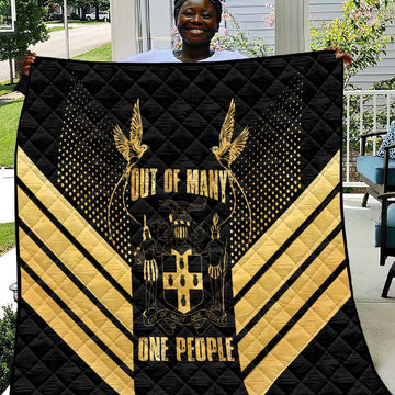 Jumieka Independence Day Quilt Out Of Many, One People Gold Color LT14