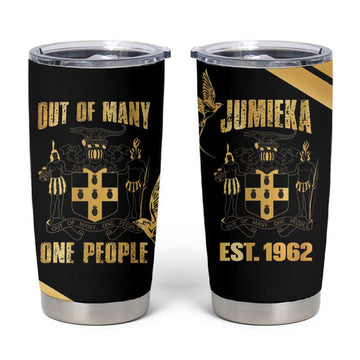 Jumieka Independence Day Tumbler Cup Out Of Many, One People Gold Color LT14