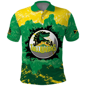 Custom Jamaica Cricket Polo Shirt Go Champions Tallawahs Grunge Style LT14