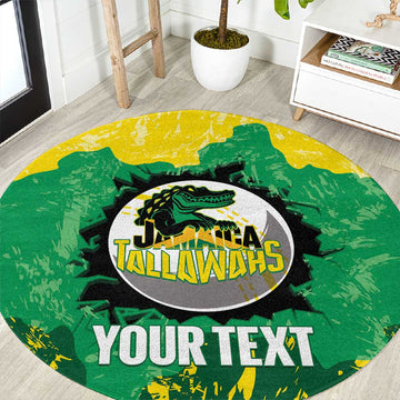 Custom Afro Jamaica Cricket Round Carpet Go Champions Tallawahs Grunge Style LT14