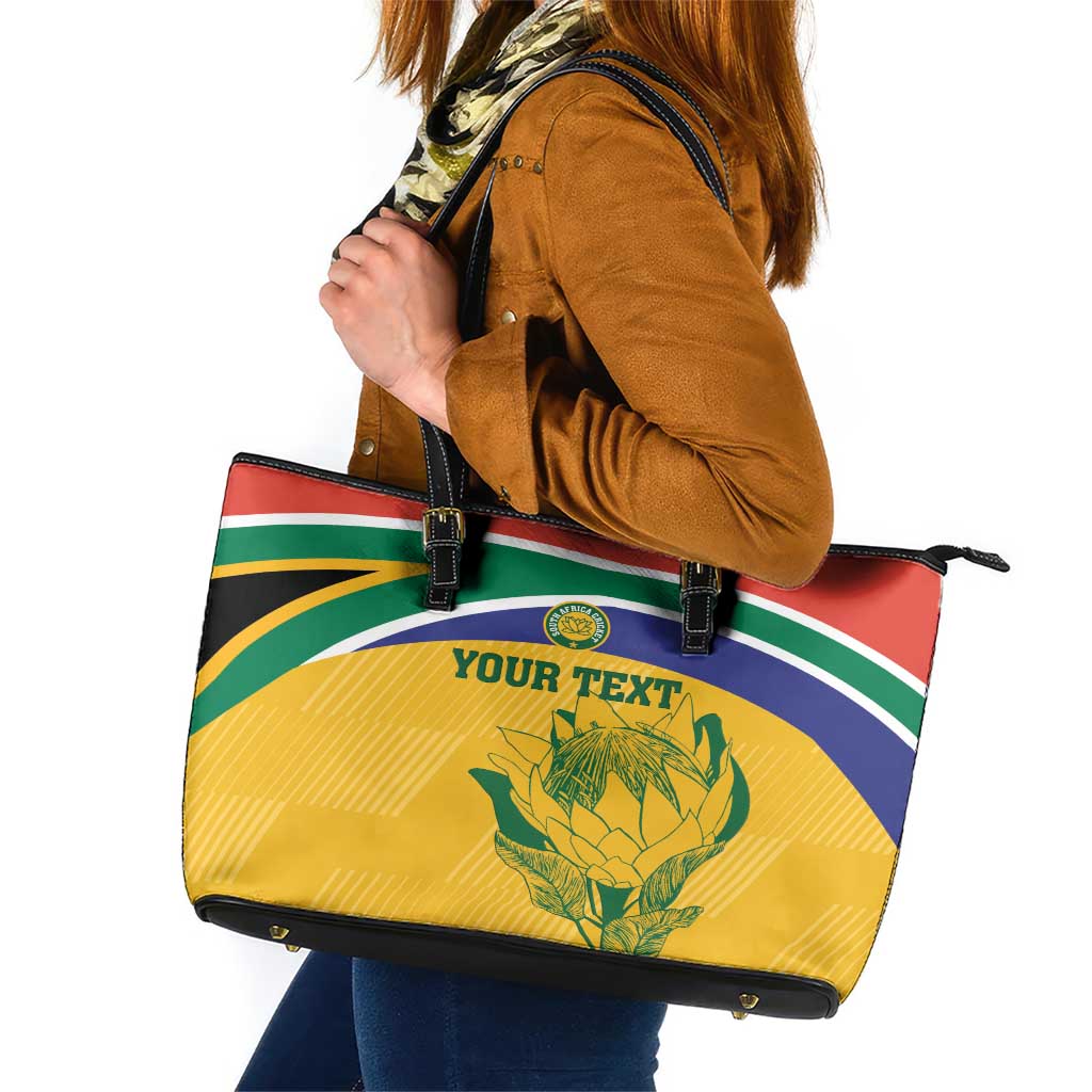 Custom South Africa Cricket Leather Tote Bag Go Champions World Cup Proteas LT14