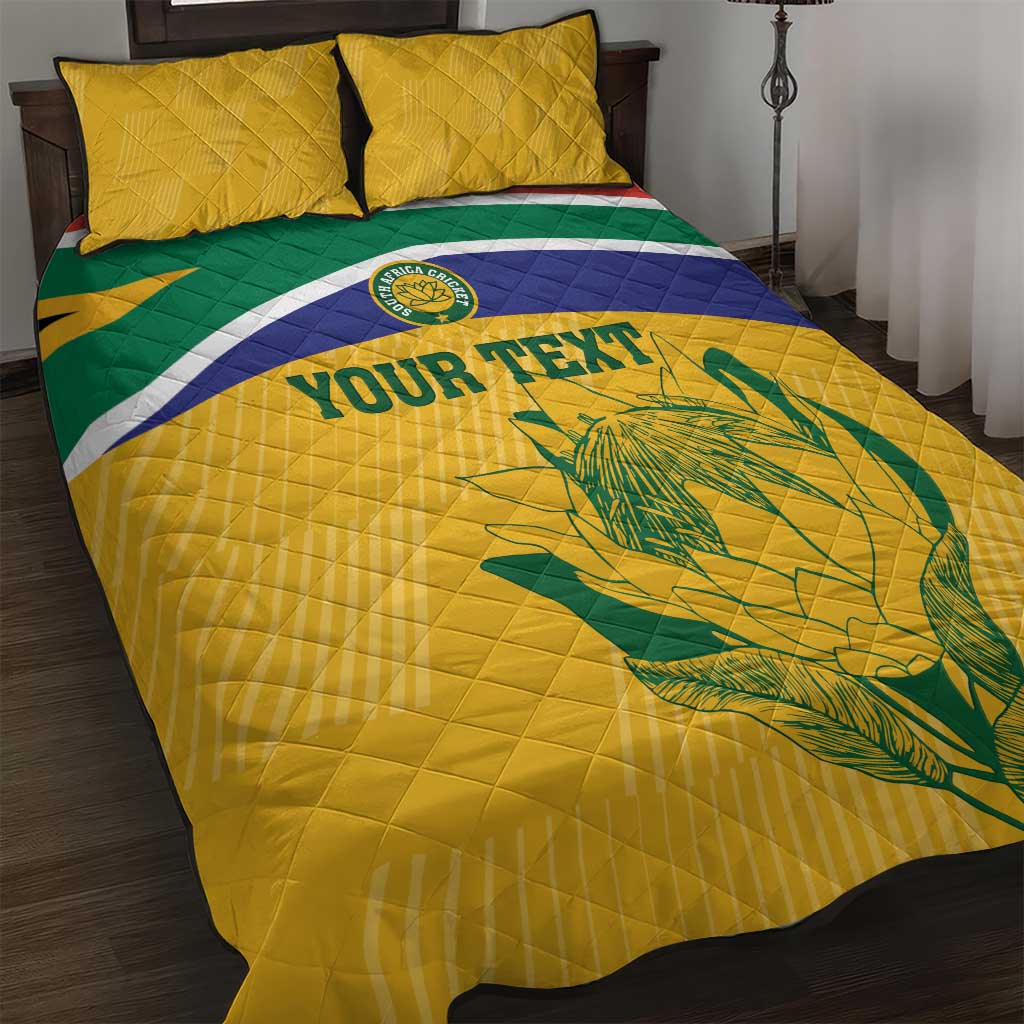 Custom South Africa Cricket Quilt Bed Set Go Champions World Cup Proteas LT14