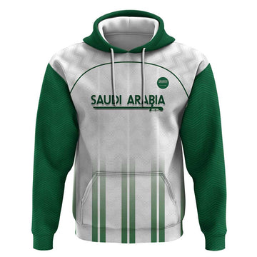 Custom Saudi Arabia Football Hoodie Go Green Falcons Sporty - White Version LT14
