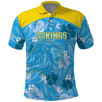 Custom Saint Lucia Kings Cricket Polo Shirt 2025 Go Beinspired Tropical Style LT14