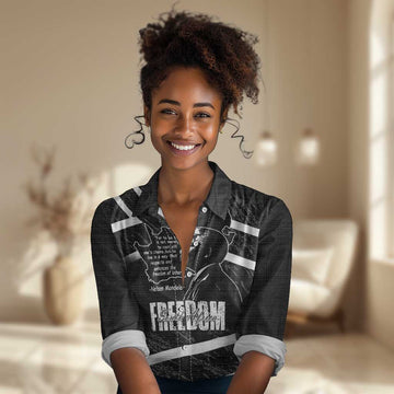 South Africa Freedom Day Women Casual Shirt Nelson Mandela With Map LT14