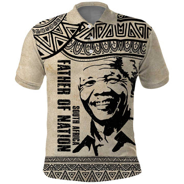 South Africa Nelson Mandela - Father Of Nation Polo Shirt Vintage African Pattern LT14