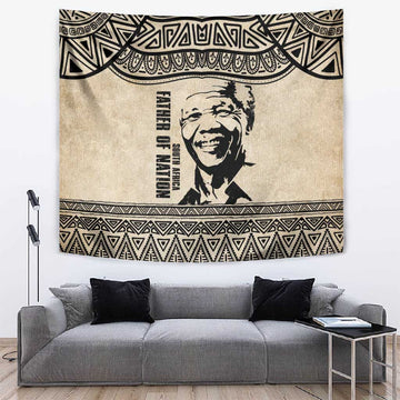 South Africa Nelson Mandela - Father Of Nation Tapestry Vintage African Pattern LT14