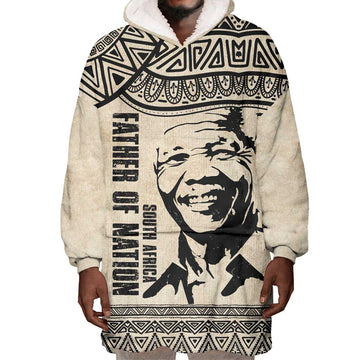 South Africa Nelson Mandela - Father Of Nation Wearable Blanket Hoodie Vintage African Pattern LT14