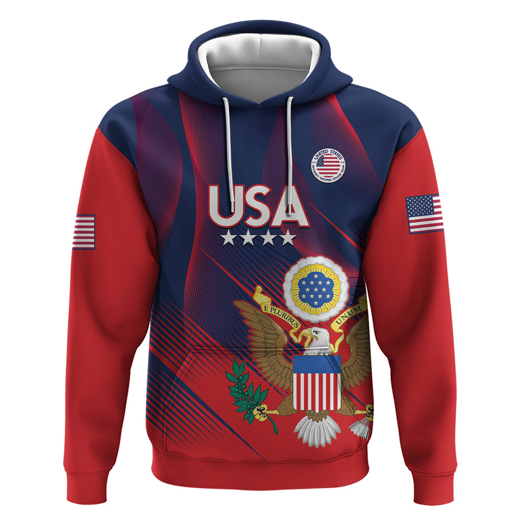 Custom United States Soccer Hoodie Summer 2024 Go USA LT14
