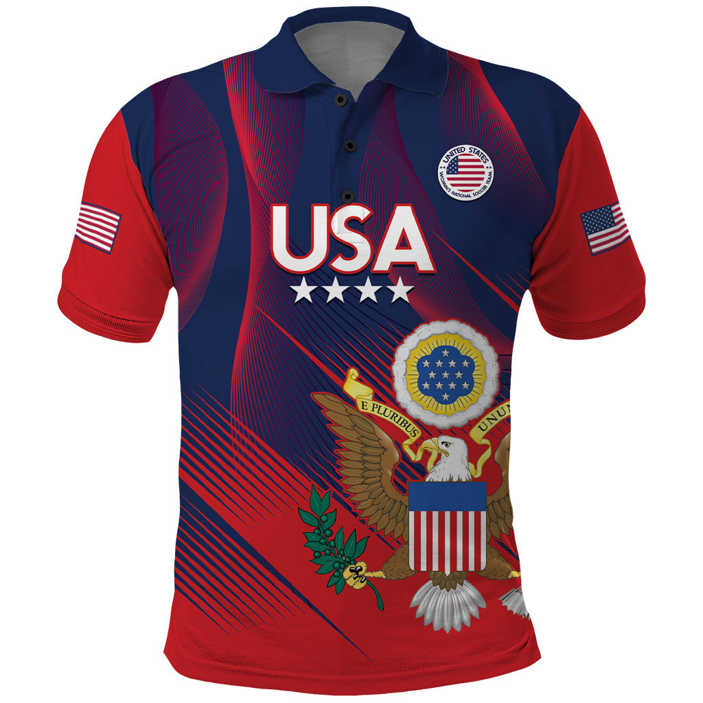 Custom United States Soccer Polo Shirt Summer 2024 Go USA LT14